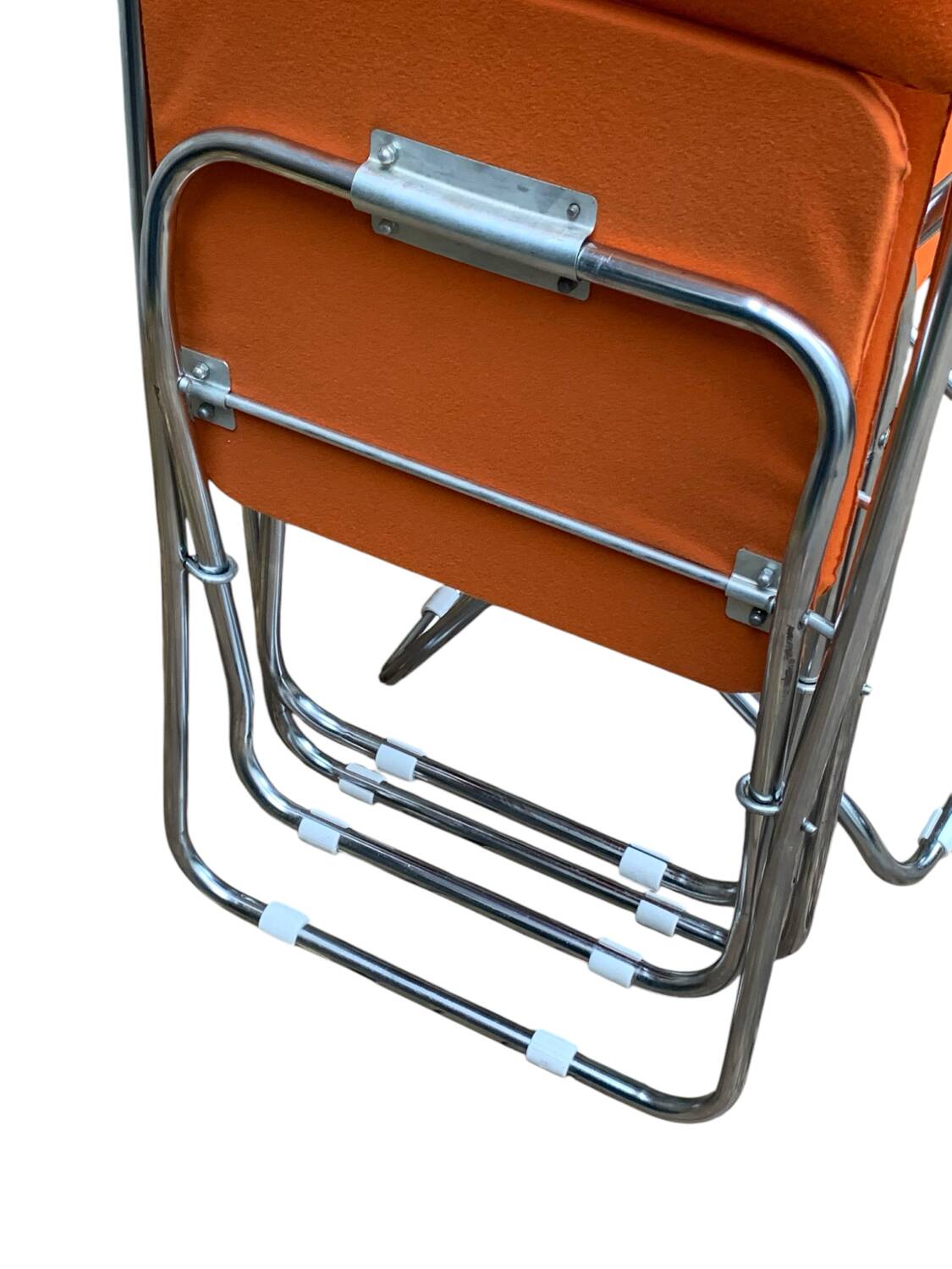 Framar orange felt folding chairs 1970
