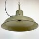 Vintage green army pendant lamp, 1960s