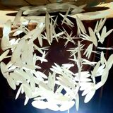 Ceiling light mother-of-pearl grapevines