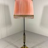 Austrian brass floor lamp pleated lampshade 1940-50’s