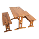 Scandinavian modern solid pinewood benches and dining table, 1970s