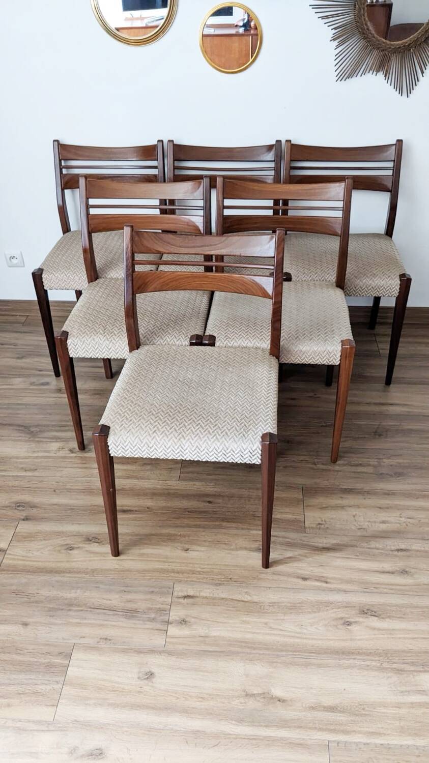 Set of 6 60's Scandinavian design chairs