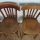 4 mismatched signed bistro chairs