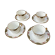 4 cups and under cups Limoges porcelain - Chabrol & Poirier 1925