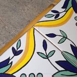 Vintage rattan and ceramic coffee table ep 1970