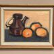 Original Swedish Oil on Panel – "Kattle and Oranges" by Herald – Signed – Dated 1966 – Framed Vintage Piece