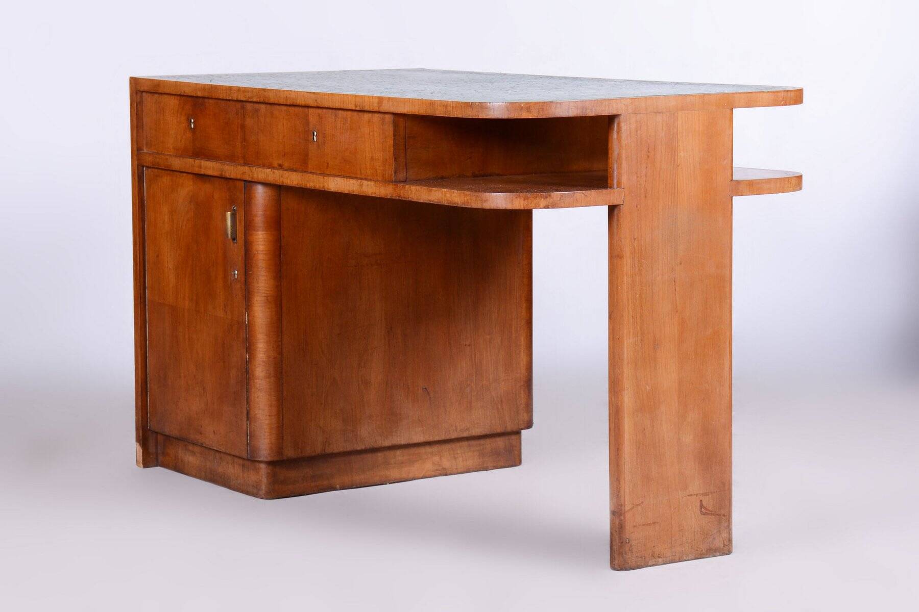 Czech Art Deco Cherry Writing Desk attributed to J. Halabala for Up Zavody, 1930s