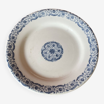 Assiette plate en porcelaine de Gien modèle Biarritz