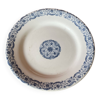 Assiette plate en porcelaine de Gien modèle Biarritz