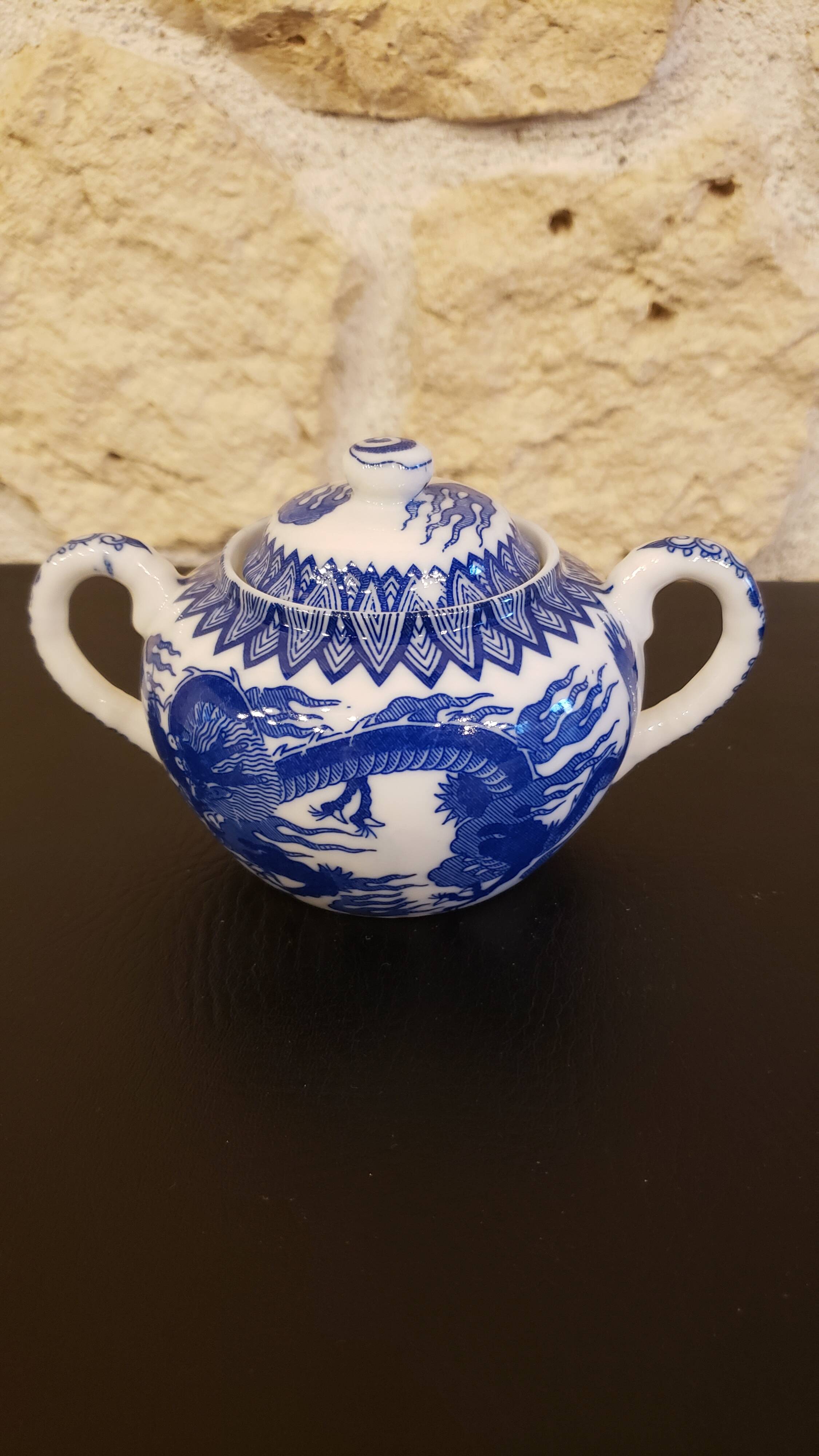 Japanese blue and white porcelain set