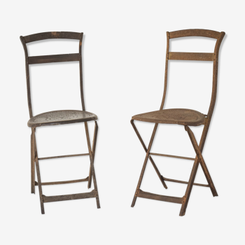 Pair of antique french folding chairs