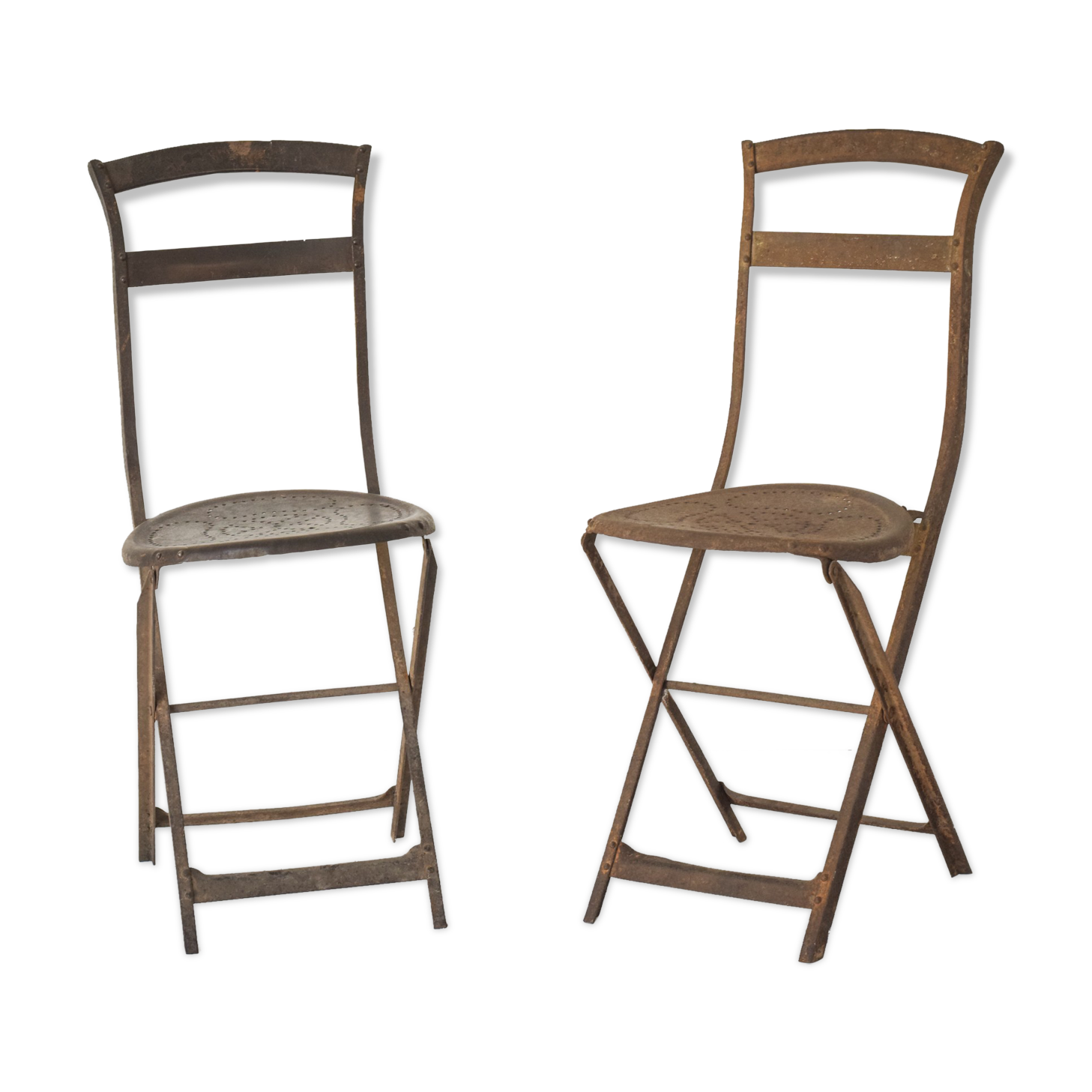 Paire de chaises pliantes français antiques Selency