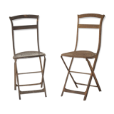 Paire de chaises pliantes français antiques
