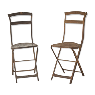 Pair of antique french folding chairs