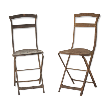 Pair of antique french folding chairs