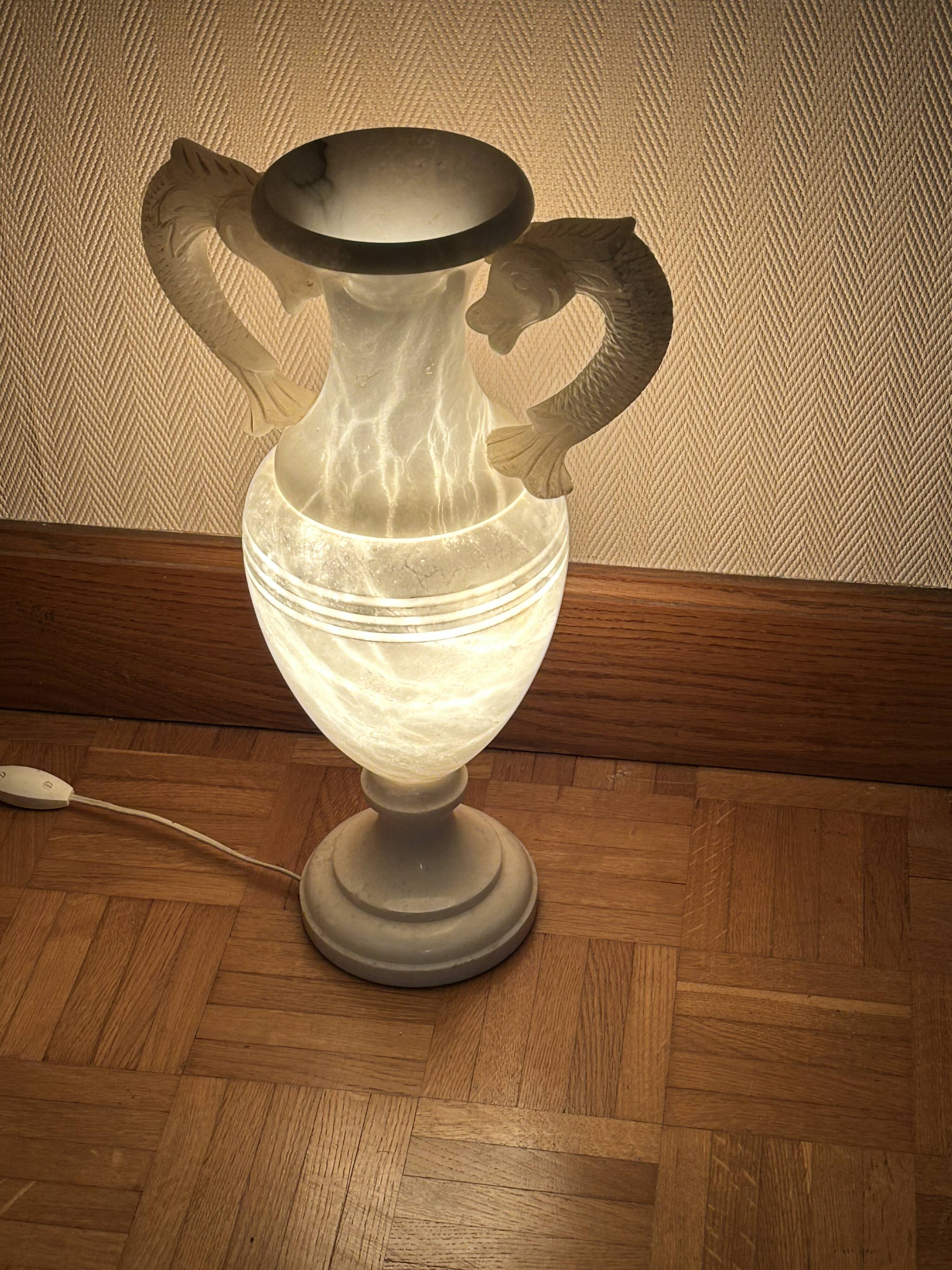 Alabaster column and its luminous basin