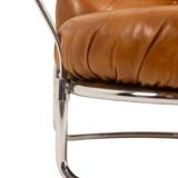 Carlo Di Carli. Leather and metal armchair. 1970s.