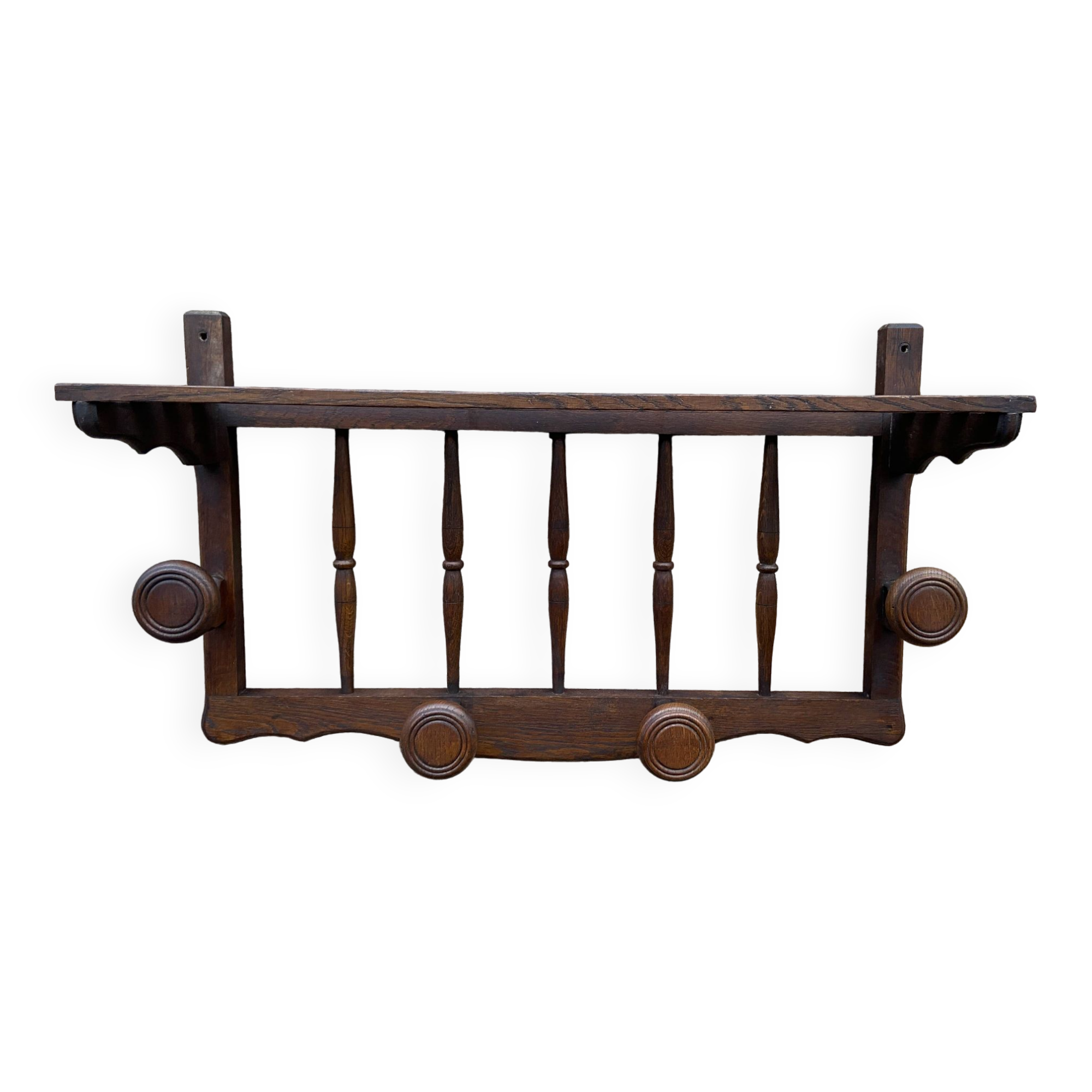 Coat hooks wall-mounted coat rack in rustic wood french coat rack 70s