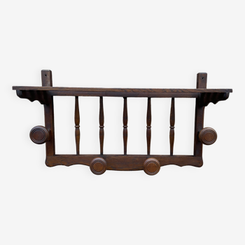 Coat hooks wall-mounted coat rack in rustic wood french coat rack 70s