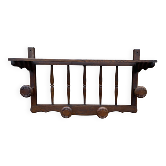 Coat hooks wall-mounted coat rack in rustic wood french coat rack 70s