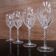 Ensemble de 4 verres à vin blanc vintage en cristal gravé