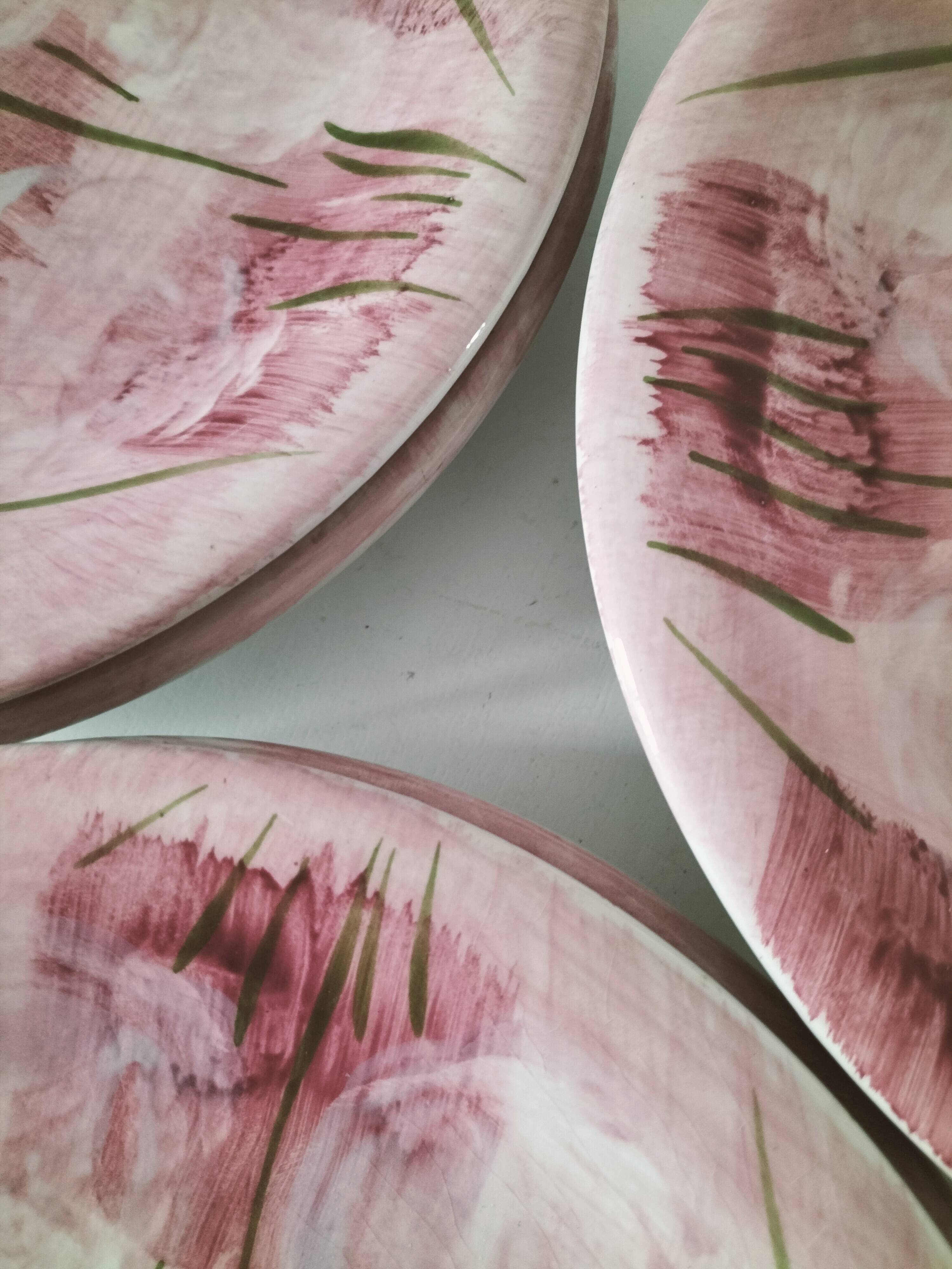 Set of 6 Italian plates CAPA San Polo hand-painted from the 1970s.
