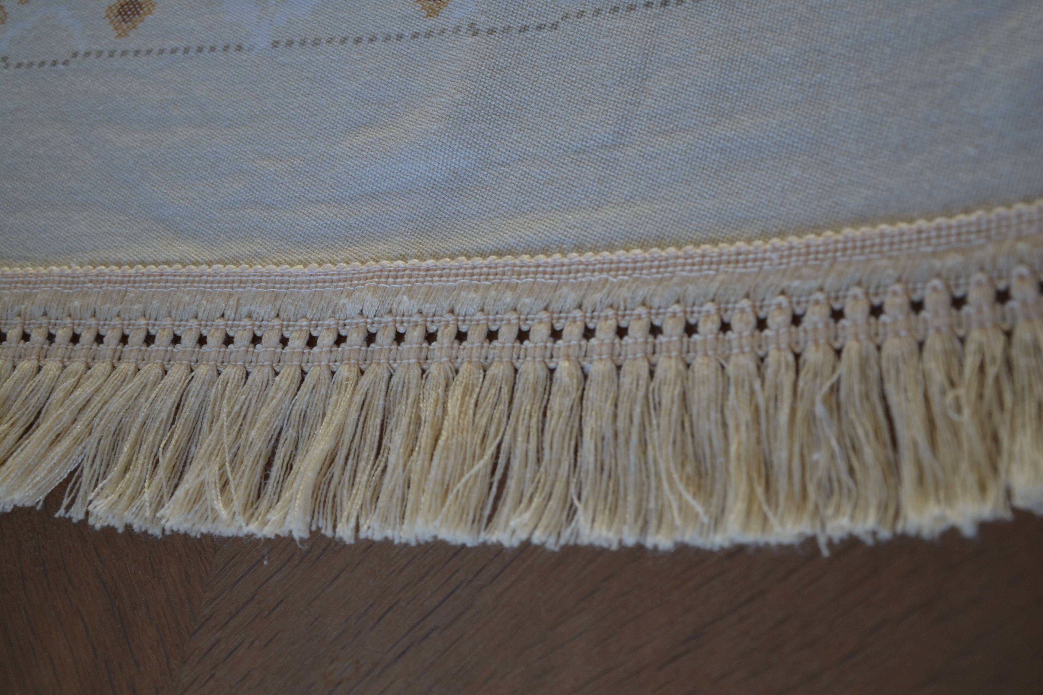 old cotton/linen tablecloth with fringes