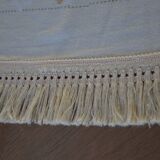 old cotton/linen tablecloth with fringes