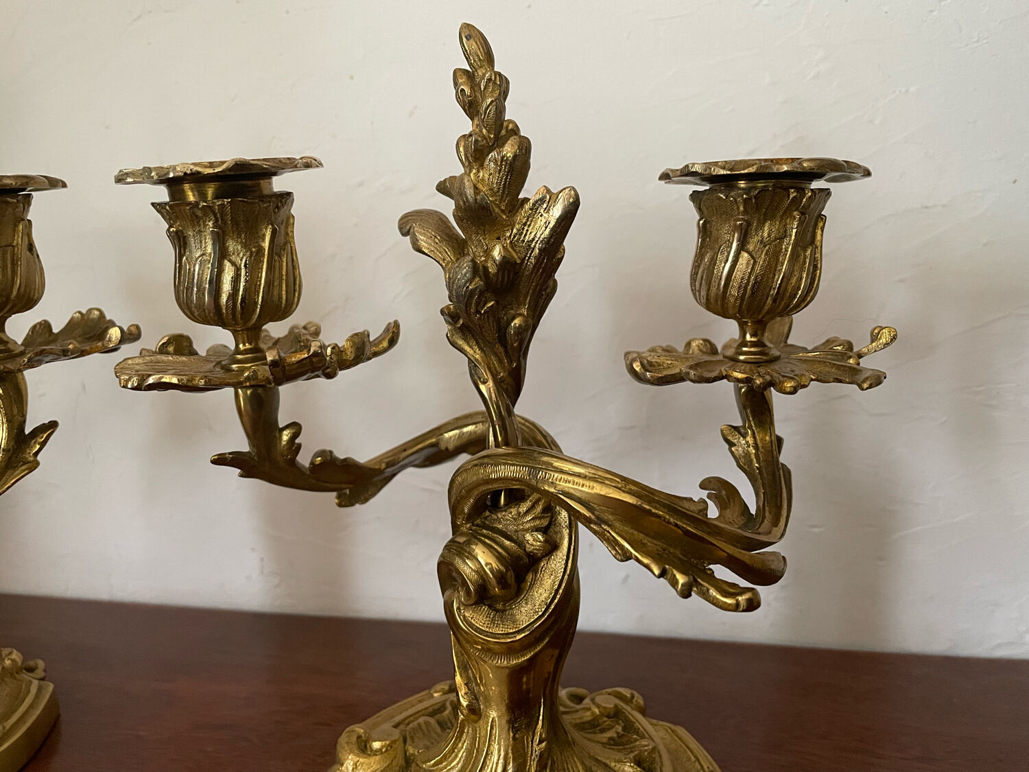 Paire de chandeliers en bronze 19ème