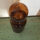 Lot of three pots of old amber brown apothecary