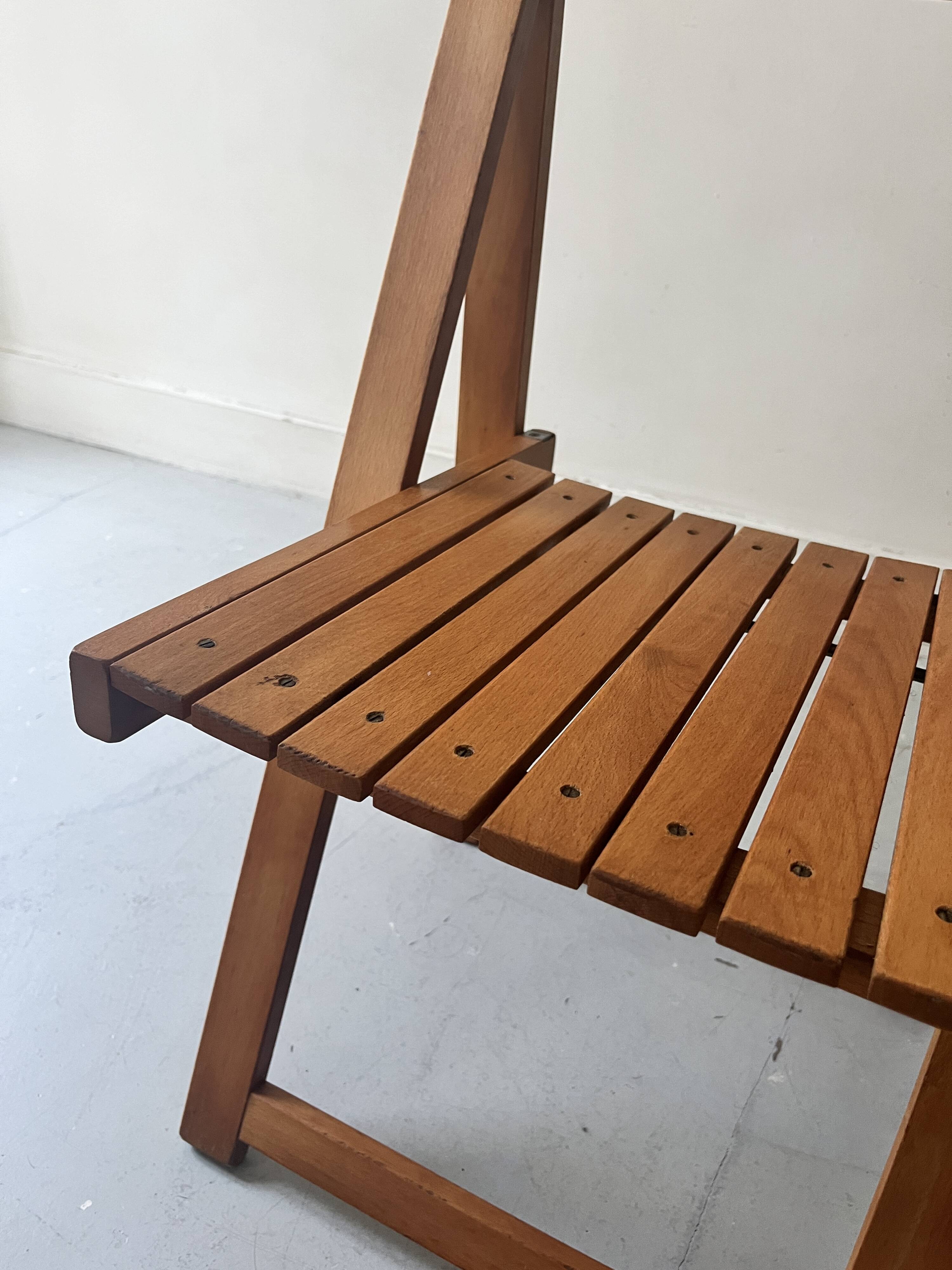 wooden folding chair by Aldo Jacober, design 1960/1970