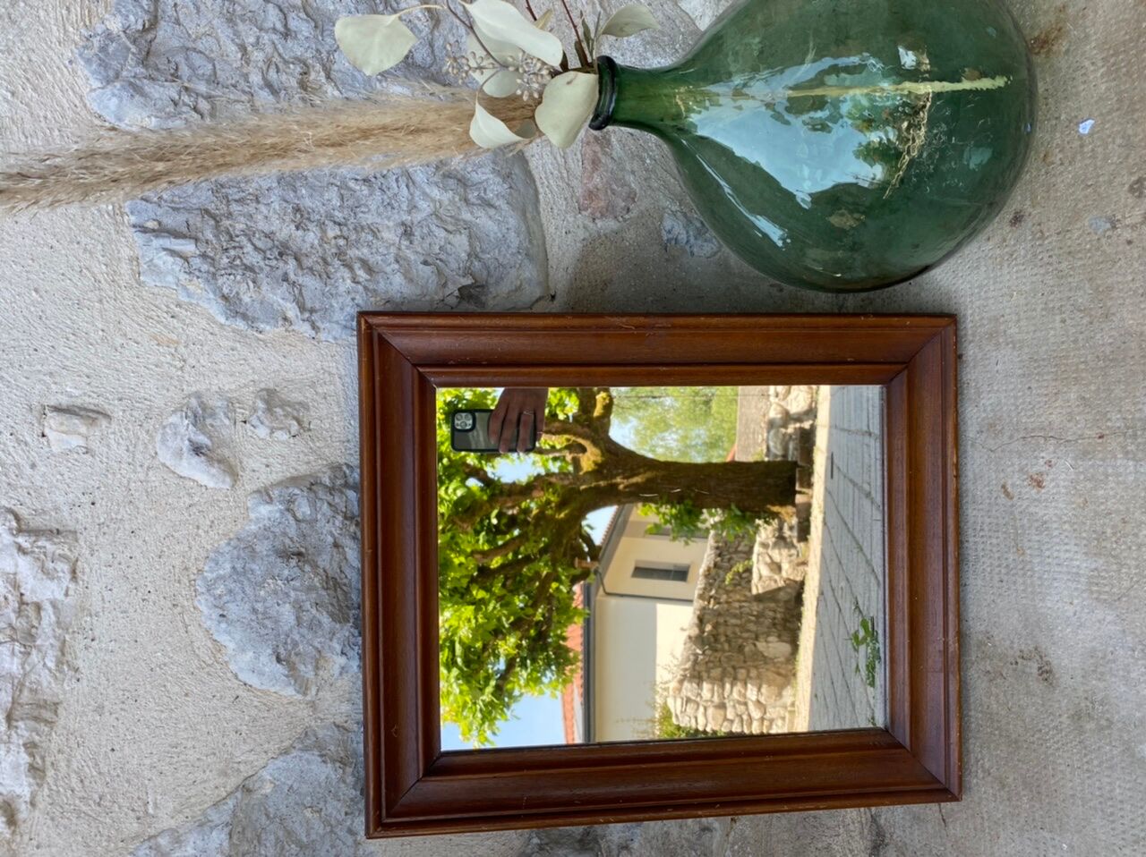 Rectangular wood mirror