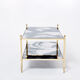 Table basse laiton chrome miroir décoré  1970