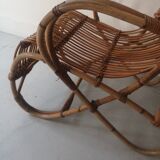 Vintage Dutch rattan armchair with armrest, 1960s