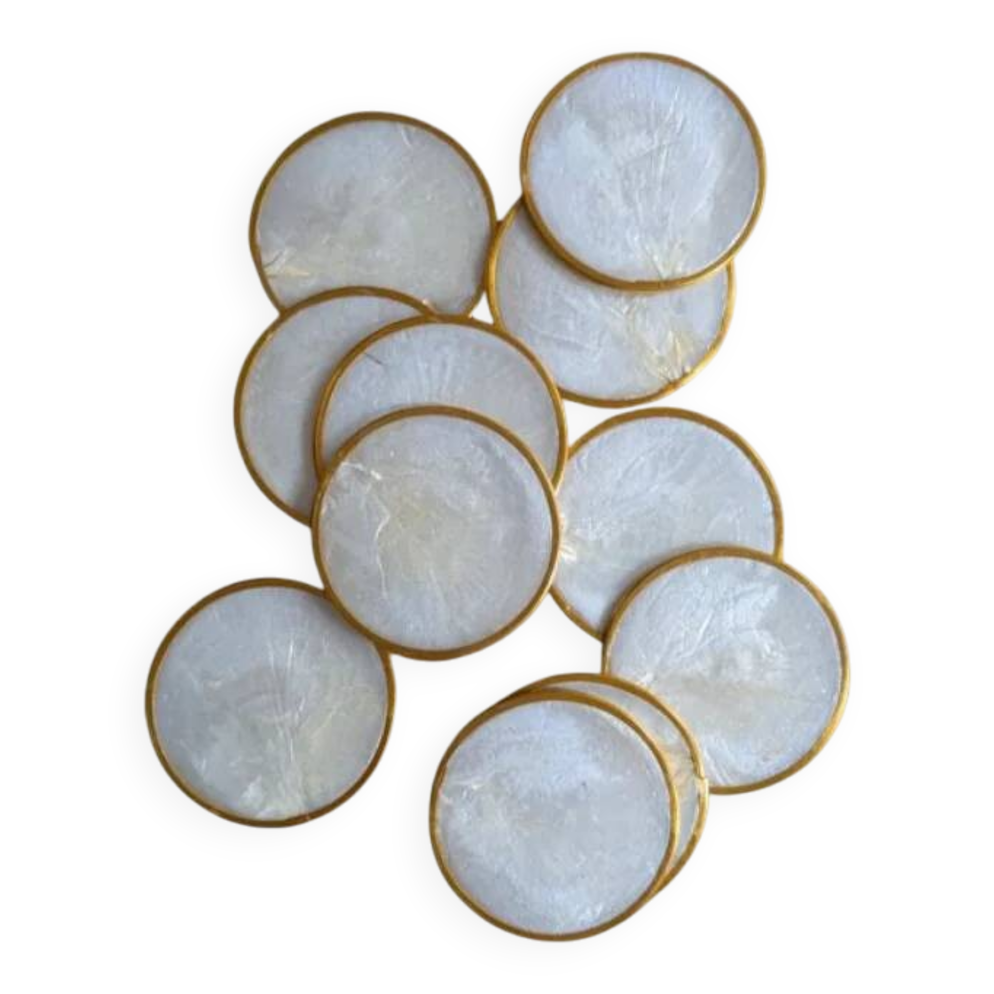 Lot de 12 sous-verres en nacre