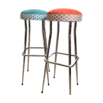 Bar stools - berc antoine - upcycling - tapestry - pop
