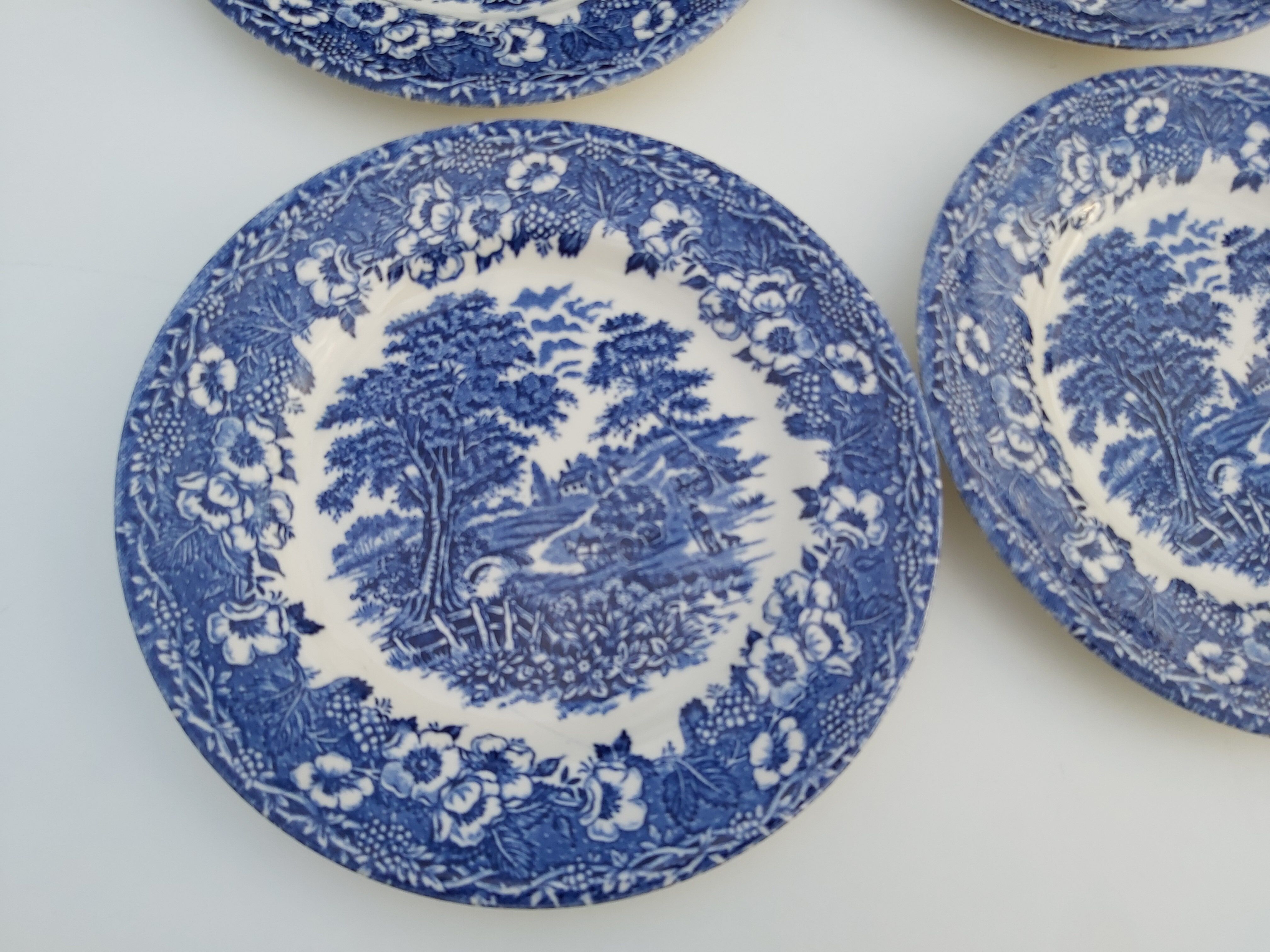 6 Ironstone English dessert plates