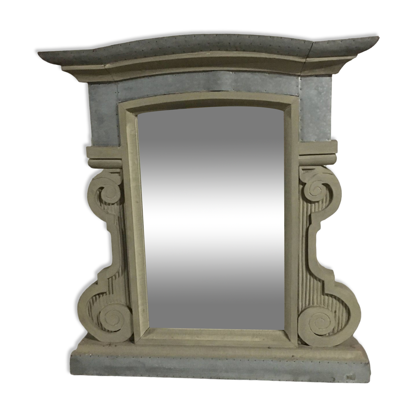 Miroir Lucarne décorative en bois et métal
