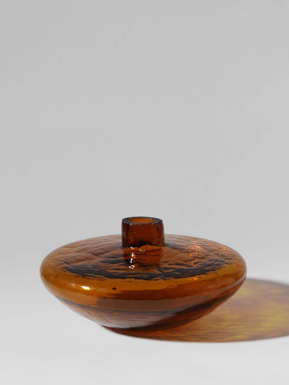 Pair Of Swedish “Bimatare” Amber Glass Vases, 1900s