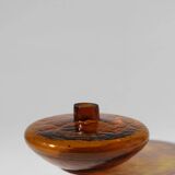 Pair Of Swedish “Bimatare” Amber Glass Vases, 1900s