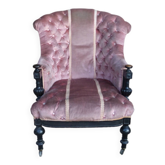 Fauteuil capitonné, XIXème siècle