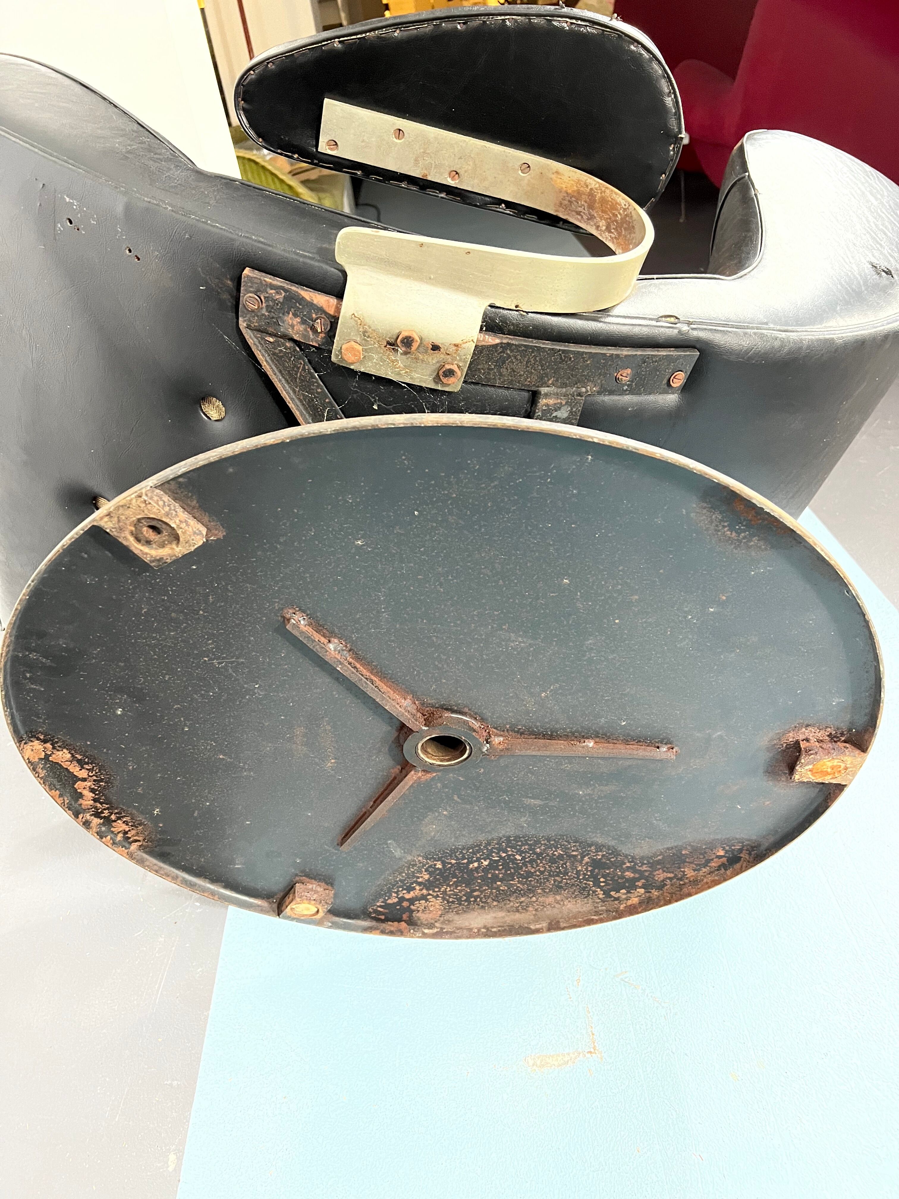 Vintage Italian black swivel armchair from 60s