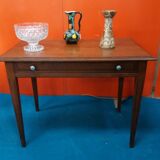 1950s waxed oak drawer table