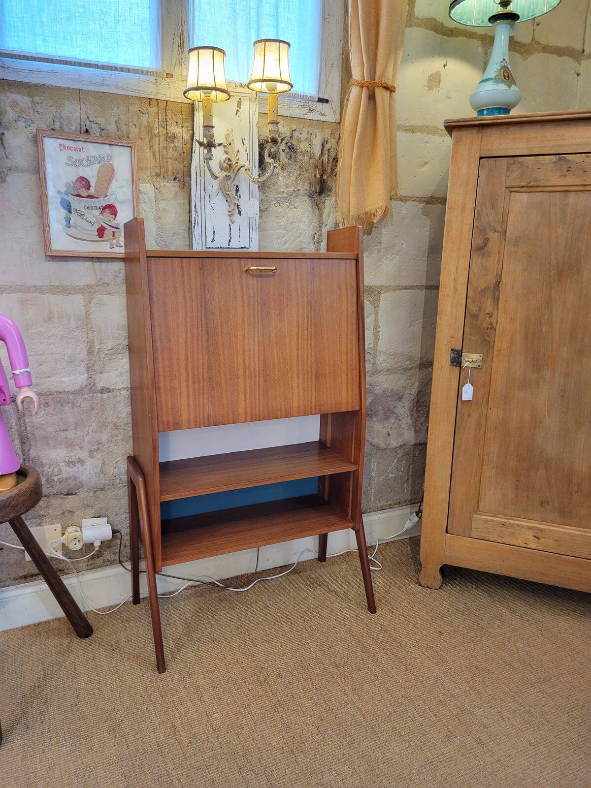 Secrétaire vintage pieds compas
