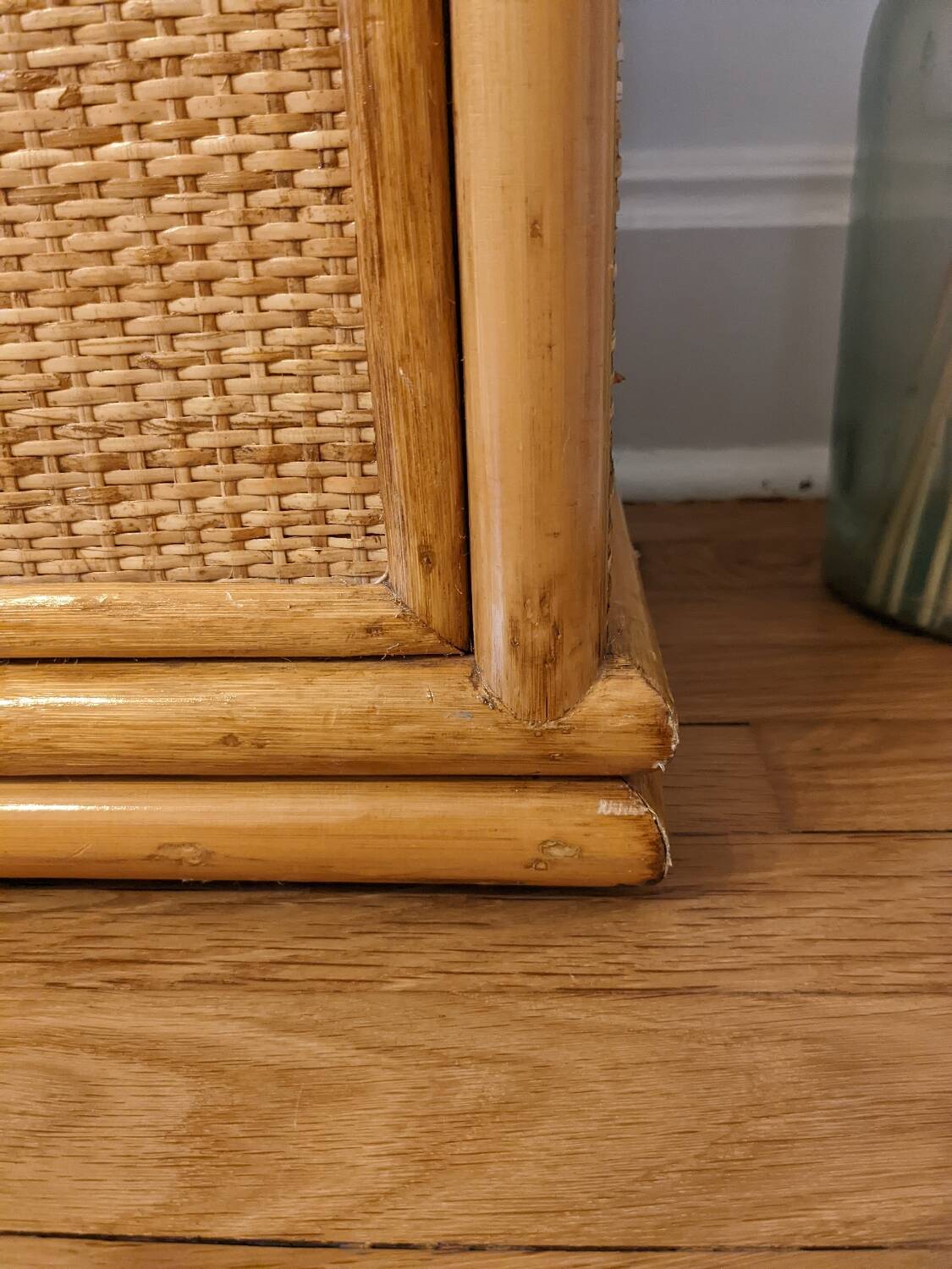Rattan and wicker chest of drawers