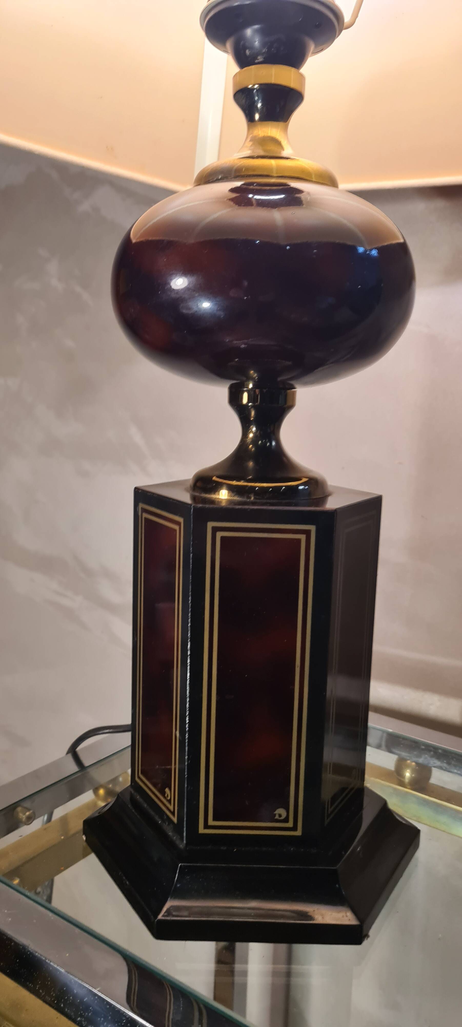 Le dauphin lamp 1960/70, original lampshade