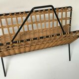 Door document rattan wicker metal an 50 deco vintage