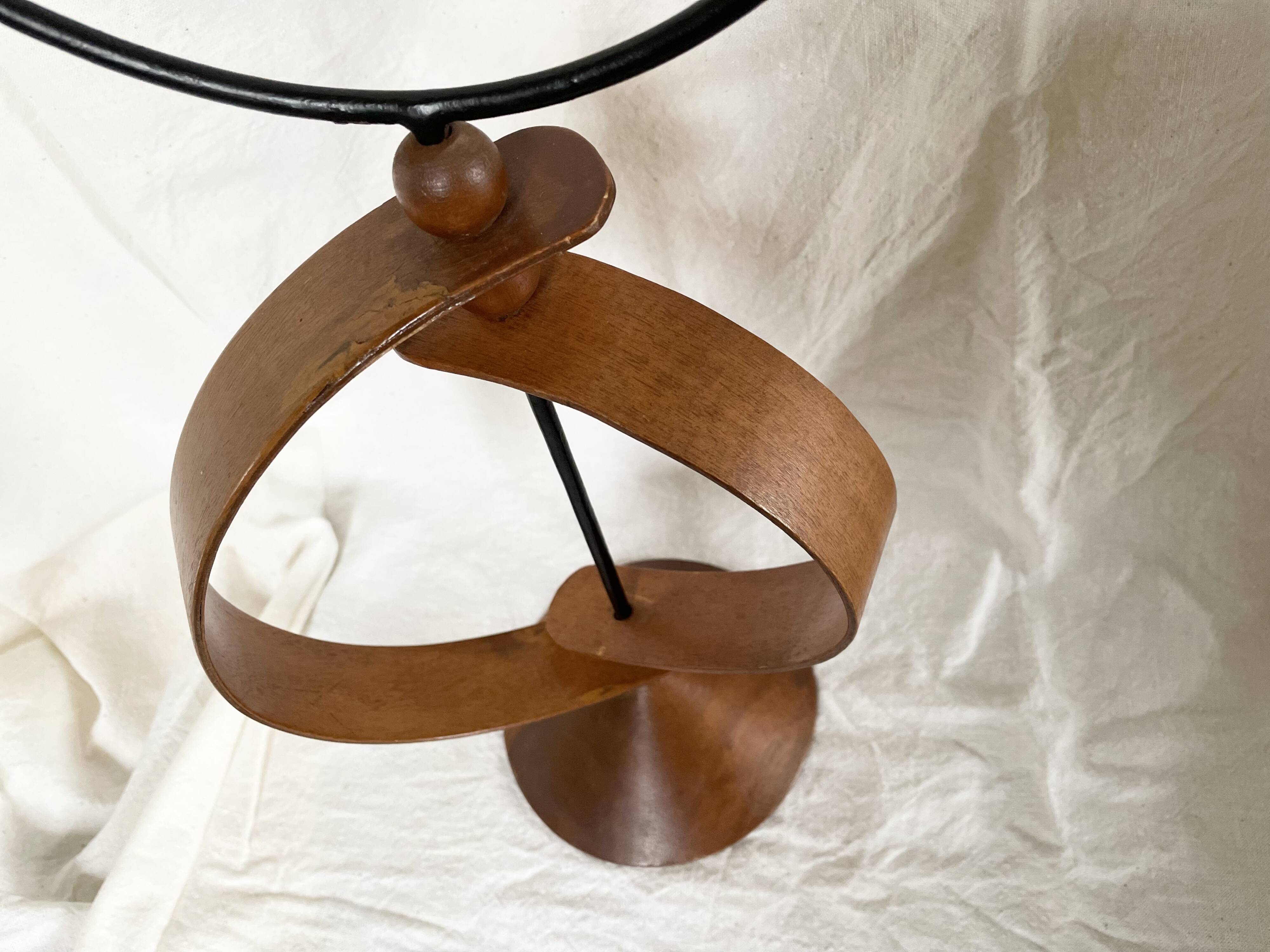Danish teak candle holder
