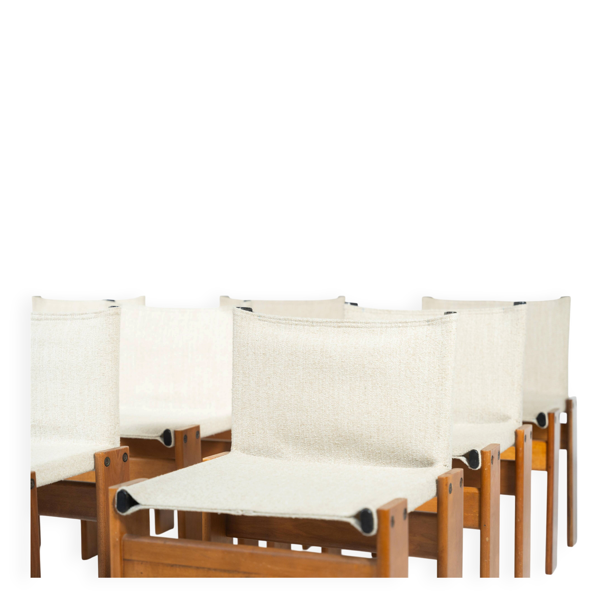 Set of 12 Monk dining chairs by Afra & Tobia Scarpa for Molteni, 1970s.