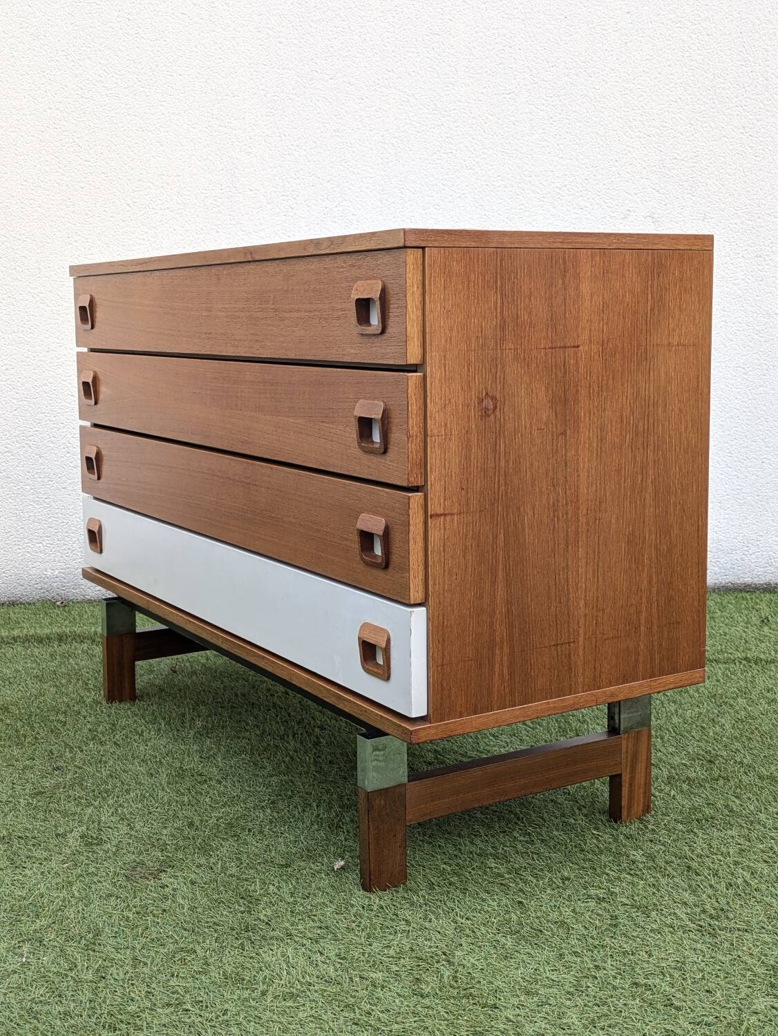 Commode scandinave vintage 1960 Teck & chrome